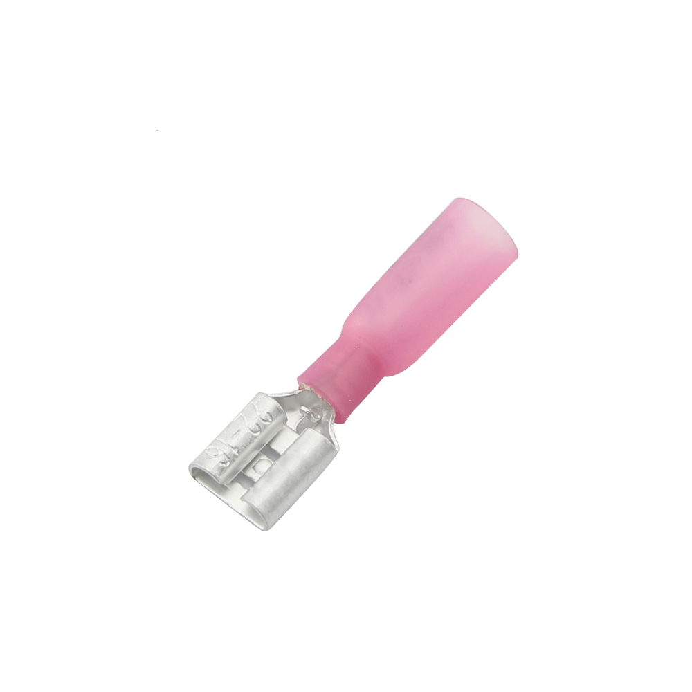 MOLEX 10-Pack Red Perma Seal Heat Shrink Female Quick Disconnect Connectors – 22-18 AWG, .250 Tab