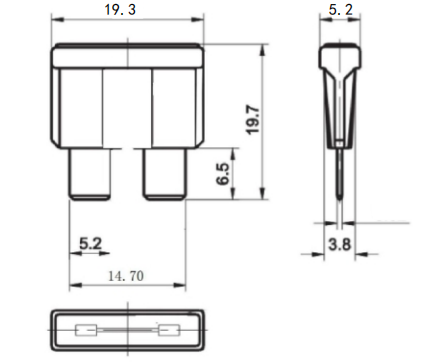 DRAWING OF ATO BLADE FUSE