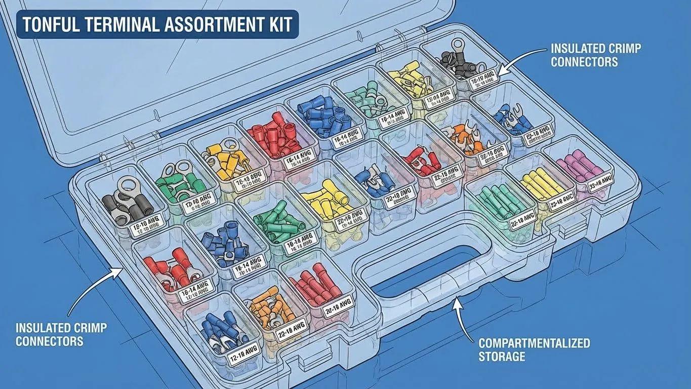 Technical-cutaway-diagram-of-TONFUL-terminal-assortment-kit-internal-organization-showing-compartmentalized-wire-connectors-by-gauge-and-type
