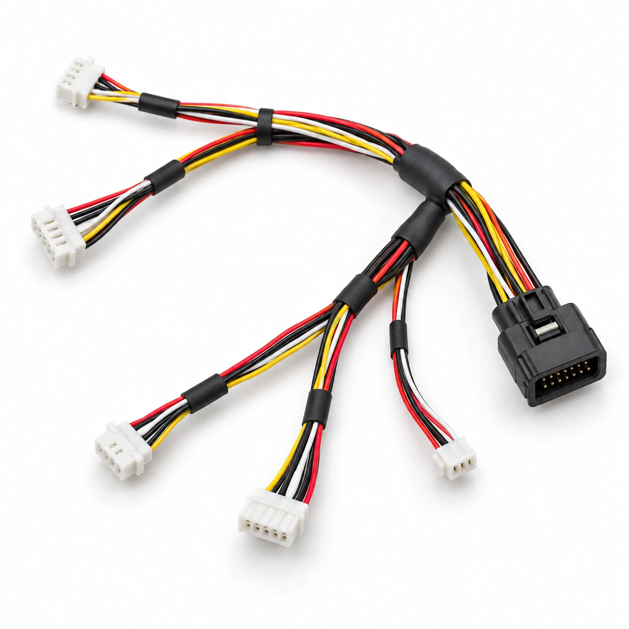 Illustrative flight control wiring harness custom cable assembly