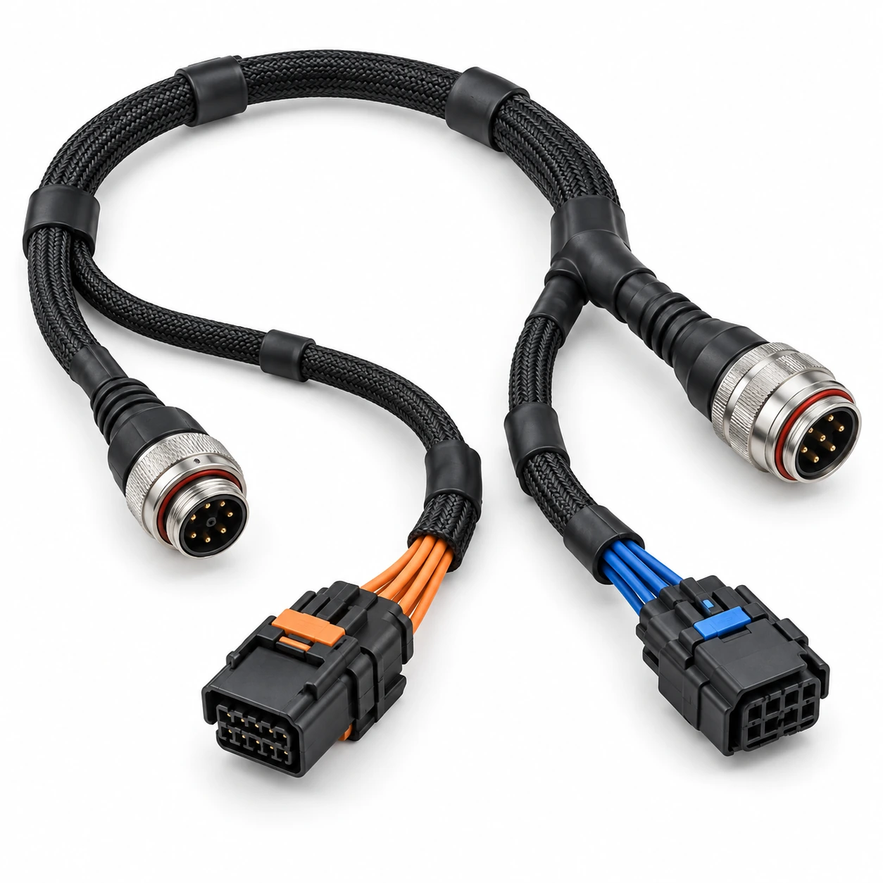 Illustrative intelligent robot wiring harness custom cable assembly