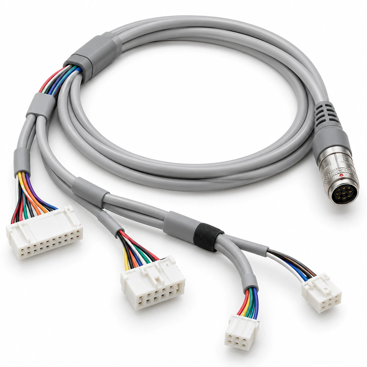Illustrative medical equipment wiring harness custom cable assembly