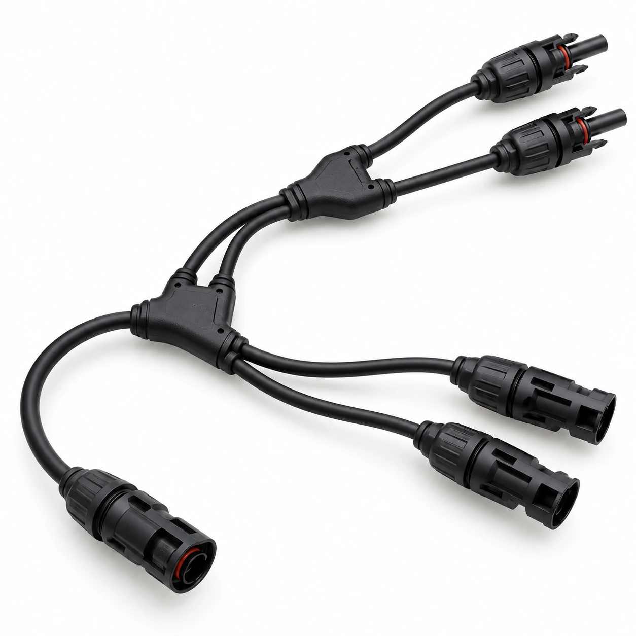 Illustrative solar panel wiring harness custom cable assembly