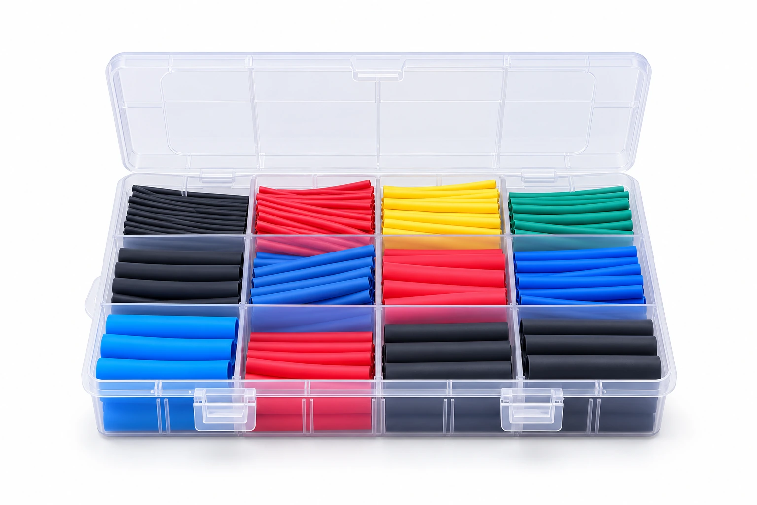 Heat Shrink Tubing Assortment in a divided storage case — illustrative product image