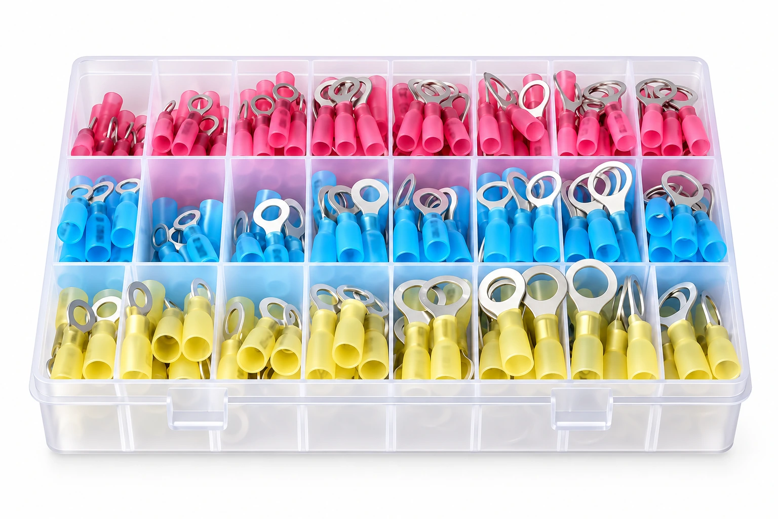 Heat Shrink Terminal Assortment in a divided storage case — illustrative product image
