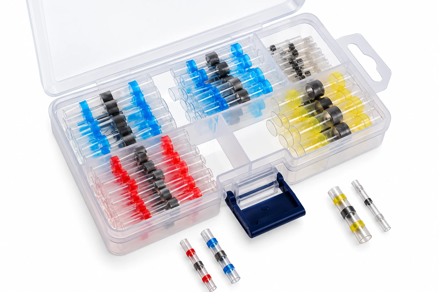 Solder Seal Connector Assortment in a divided storage case — illustrative product image