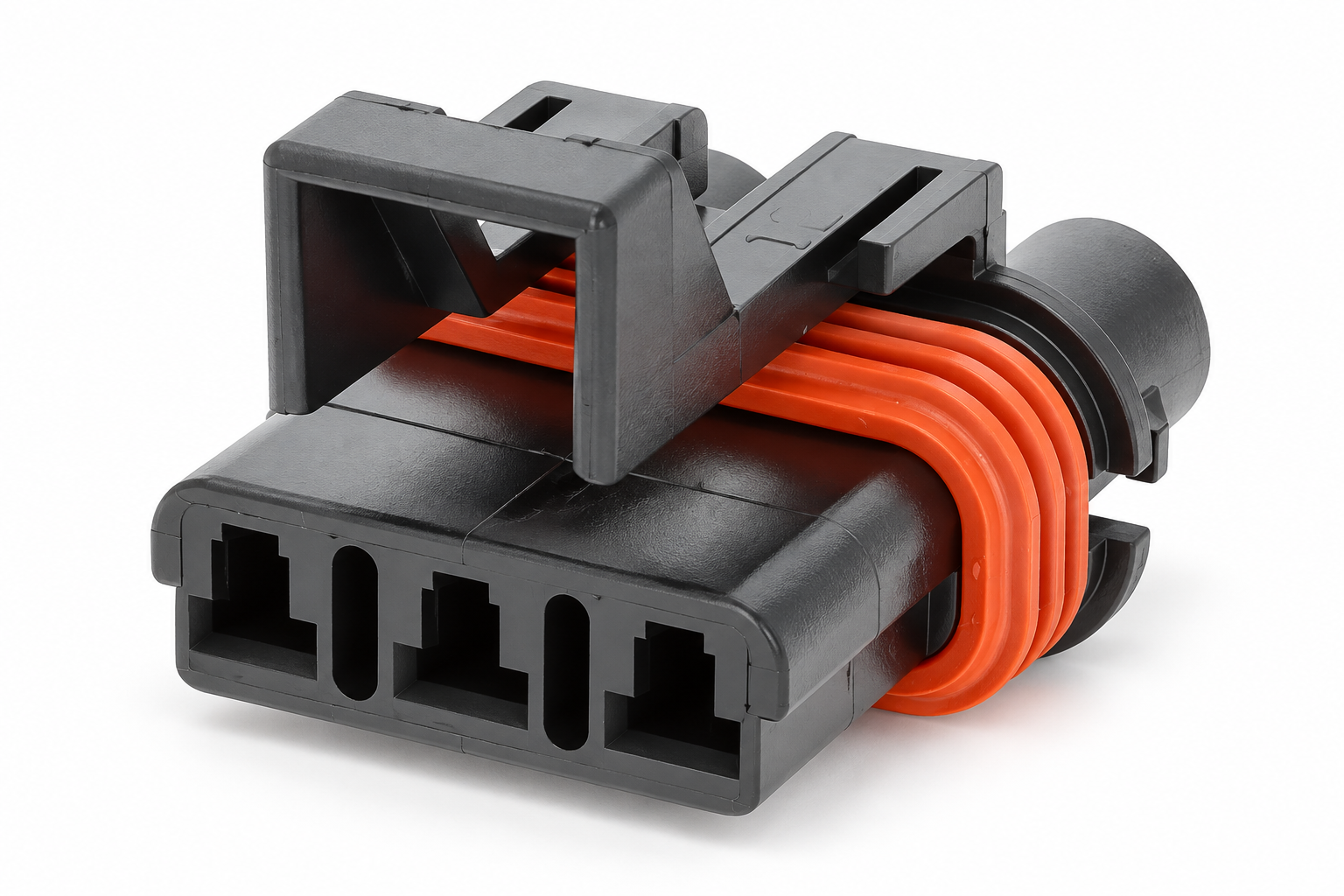 Illustrative Delphi Metri-Pack 280 Series automotive connector housing and component arrangement based on the original product image