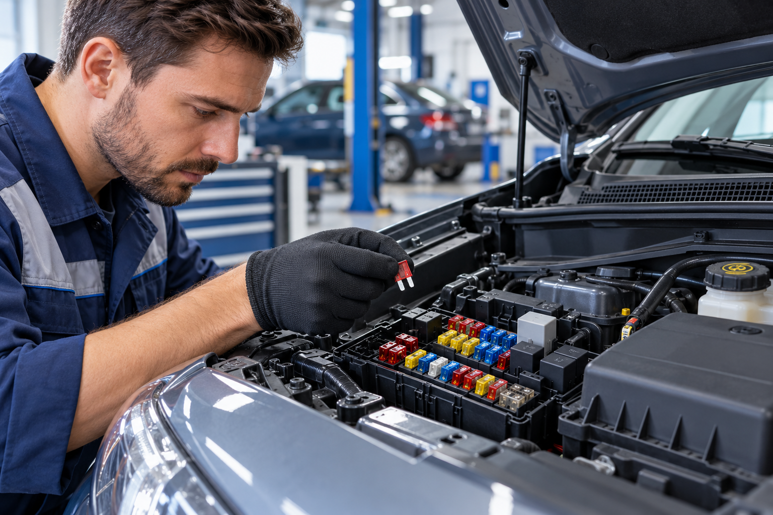 Illustrative automotive blade fuse scene: Passenger Cars & Light Vehicles