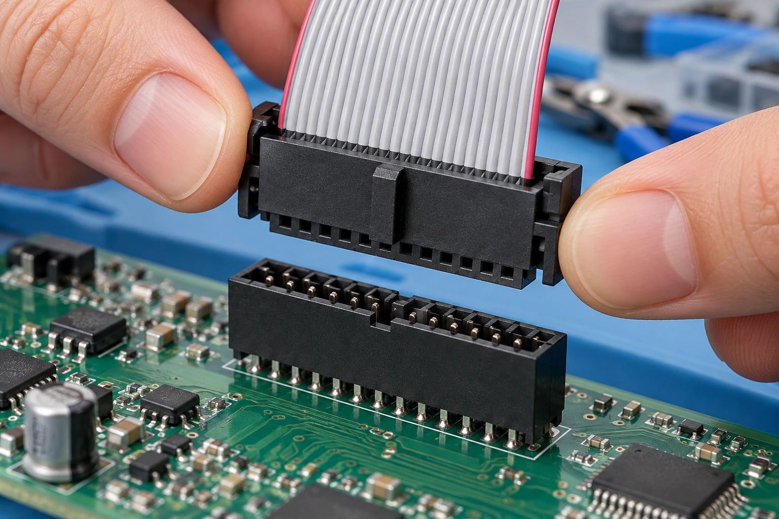 Assembly & Installation Support — illustrative box header connector image