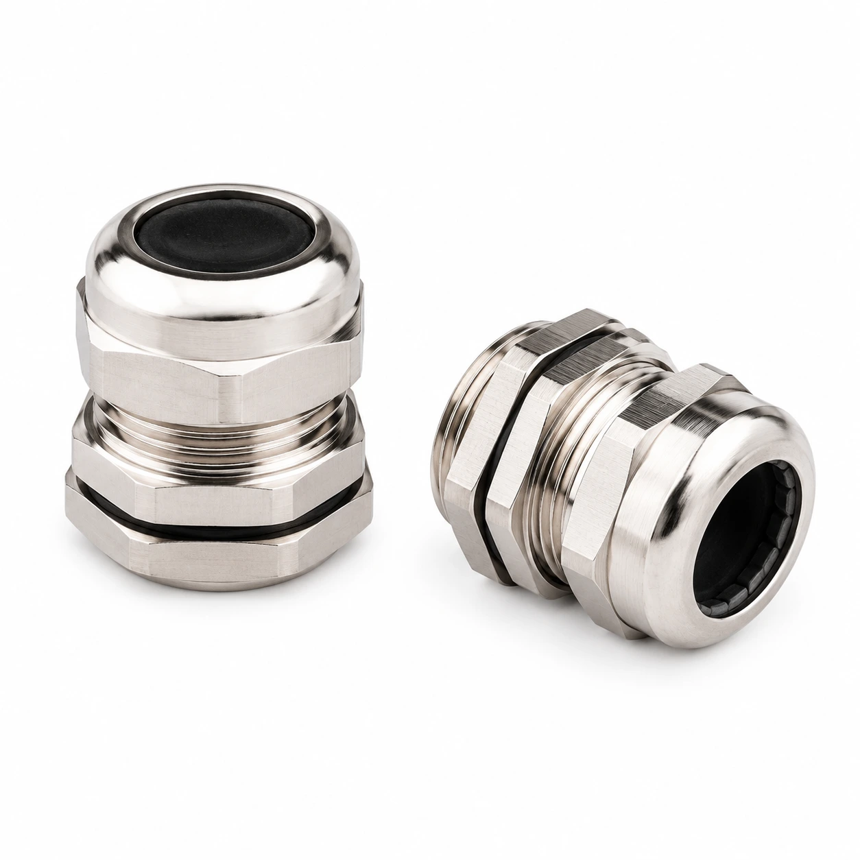 Nickel-plated brass cable gland metric product family