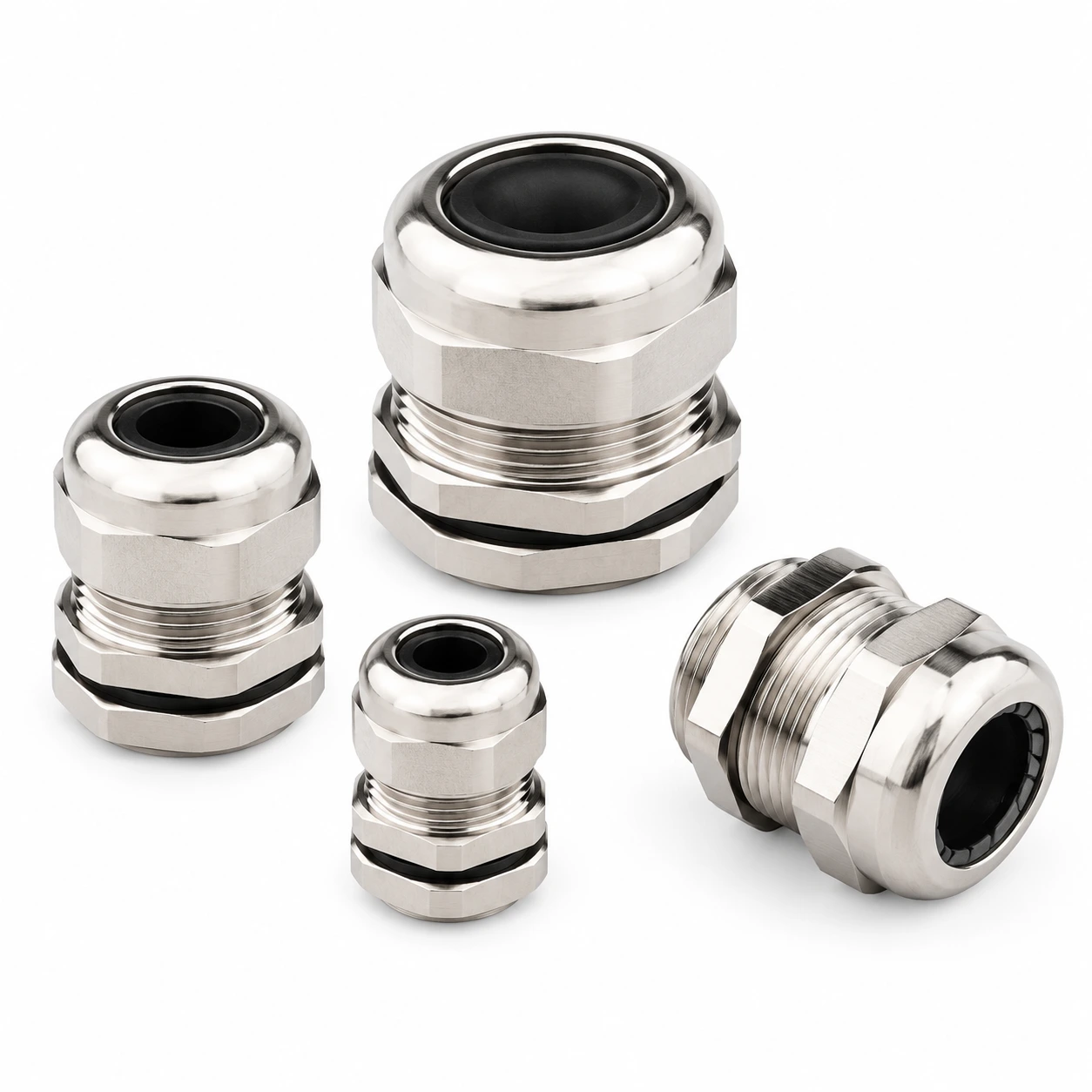 Nickel-plated brass cable gland PG product family