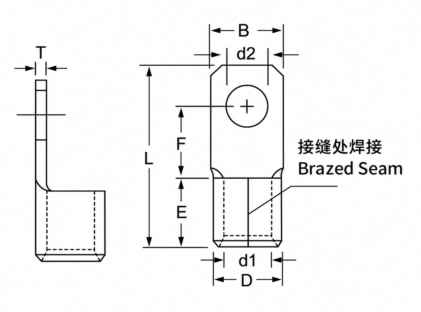 CB terminal dimension drawing