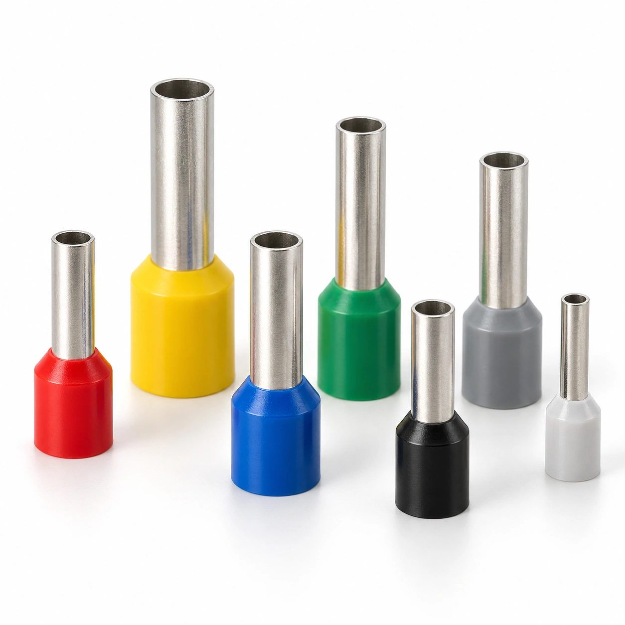 E series single-wire insulated ferrules with coloured collars