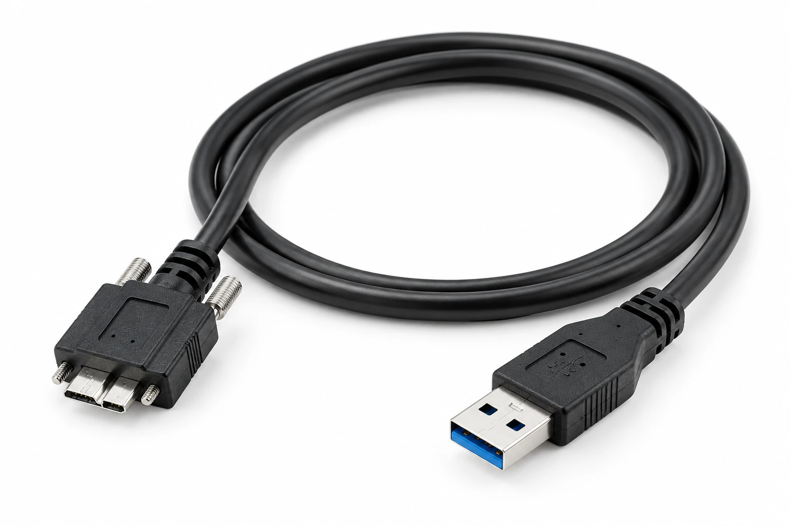 USB 3.0 Type-A-to-Micro-B Screw-Lock Cable — illustrative product image