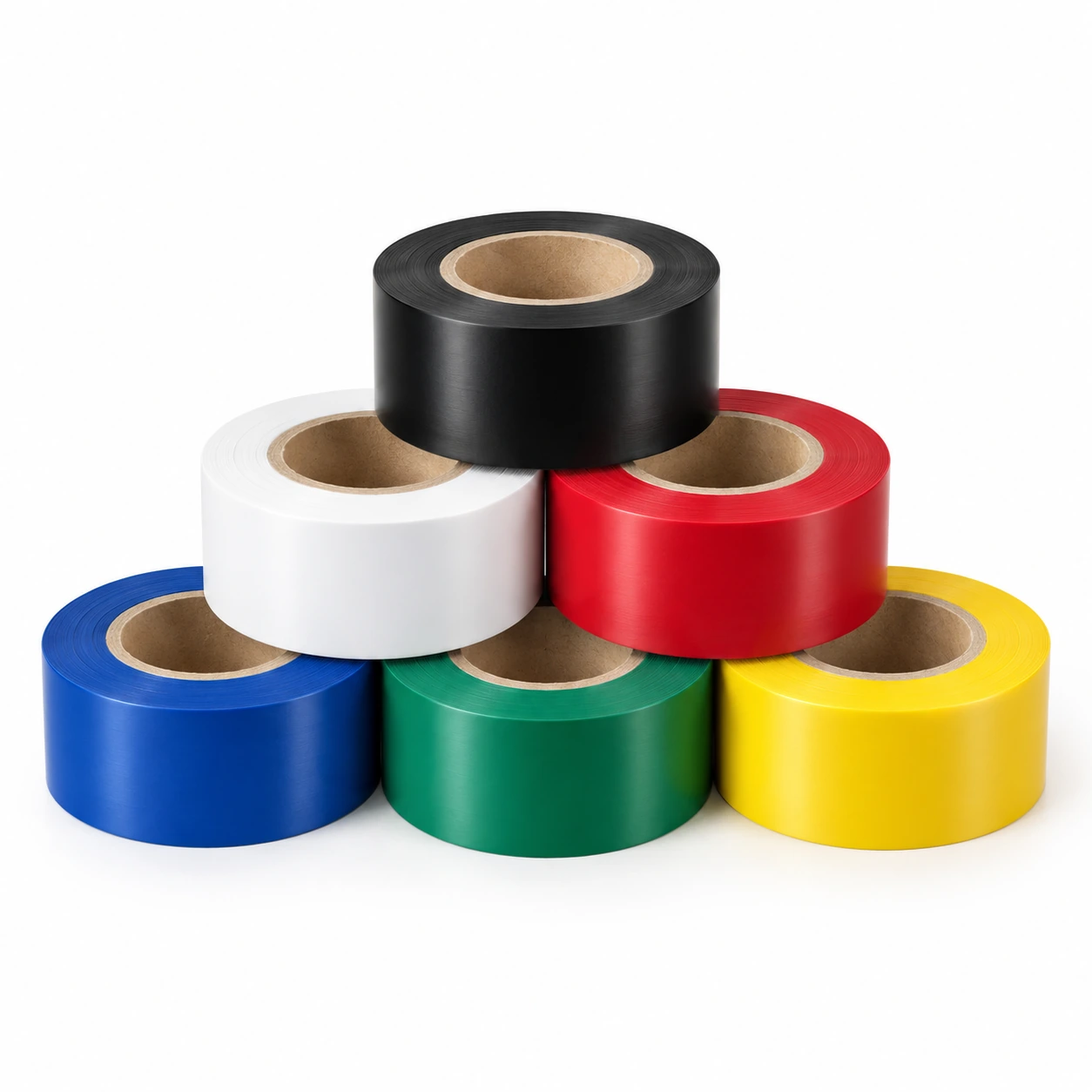 Colored PVC electrical tape assortment — illustrative image