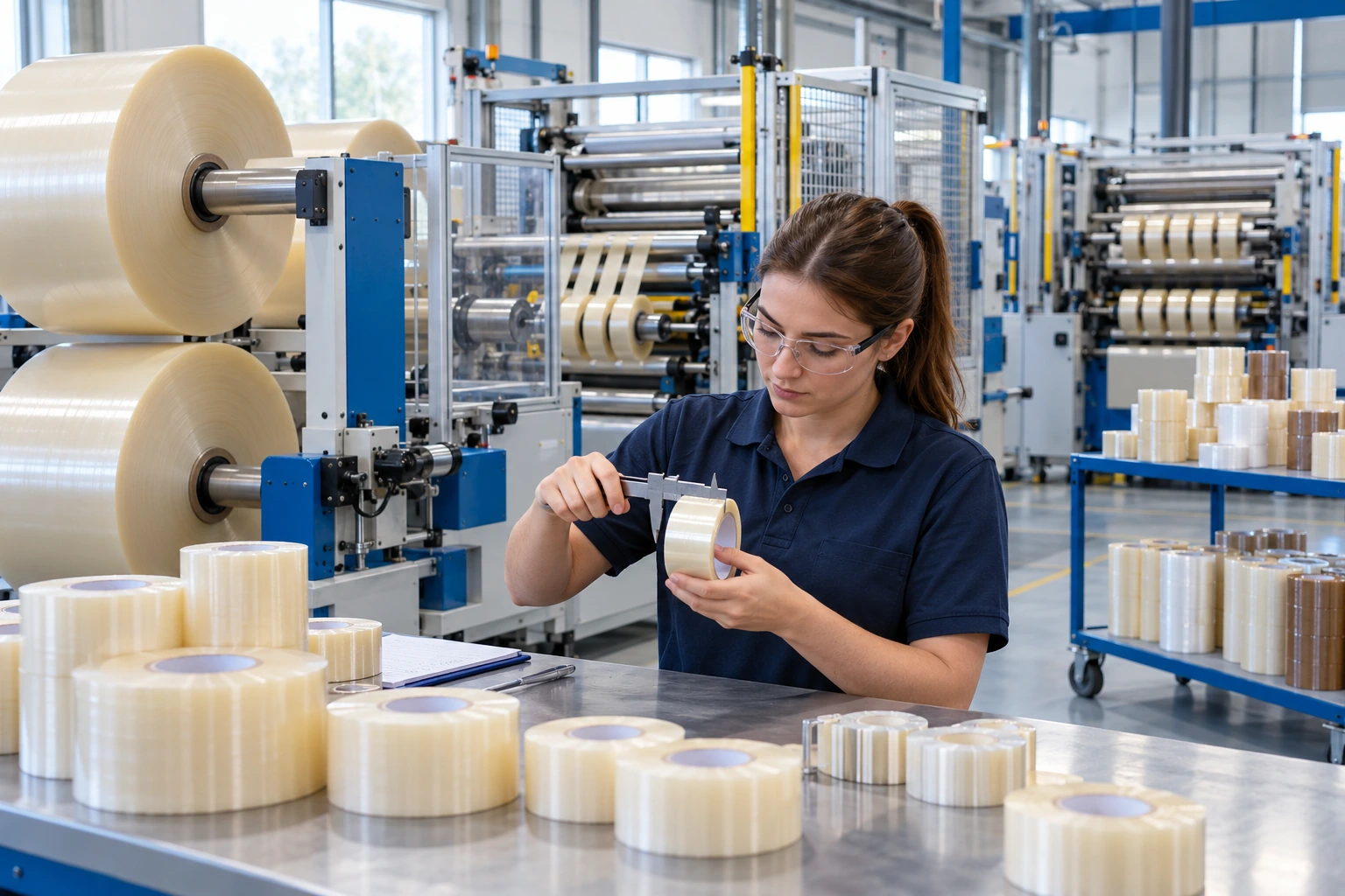 Tape Converting & Roll Inspection — illustrative scene