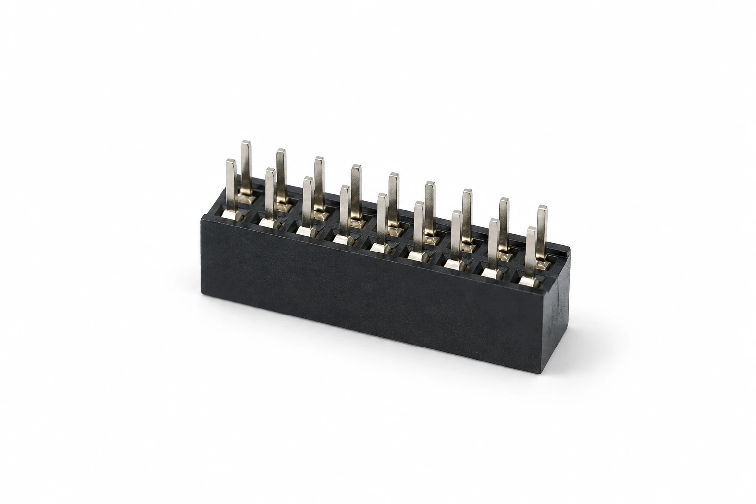Female Header PH2.0mm Double Row H4.3mm 9*2Pin 180 Degree DIP — illustrative female header connector image