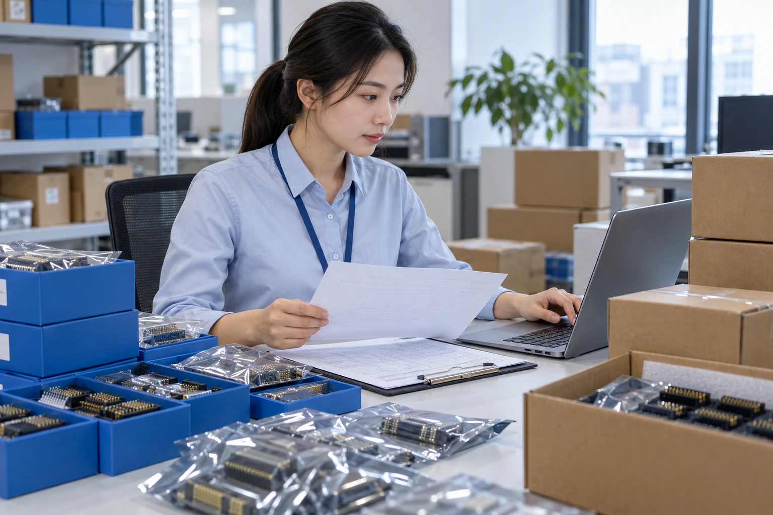 Packaging & Logistics Support — illustrative FPC / FFC connector image