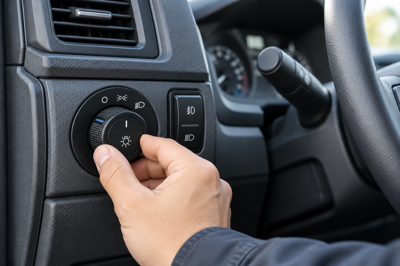Illustrative headlight switch scene: Dashboard & Cab Lighting Controls