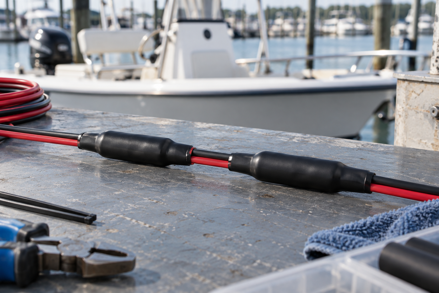 Illustrative heat shrink tubing application: Marine & Outdoor Connections