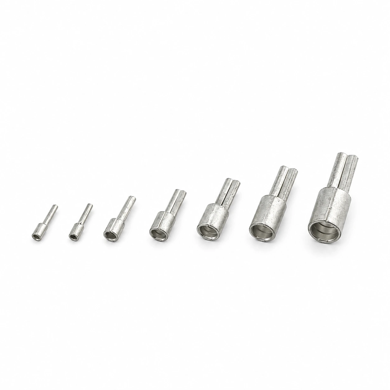 Non-Insulated Pin Terminals — illustrative recreation based on the original TONFUL catalog image