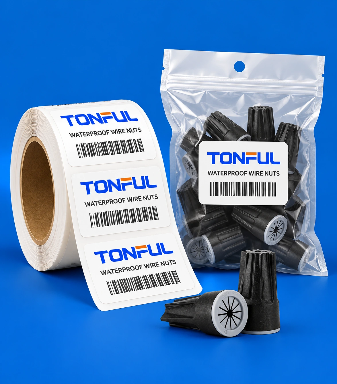 TONFUL waterproof wire nut product labels concept