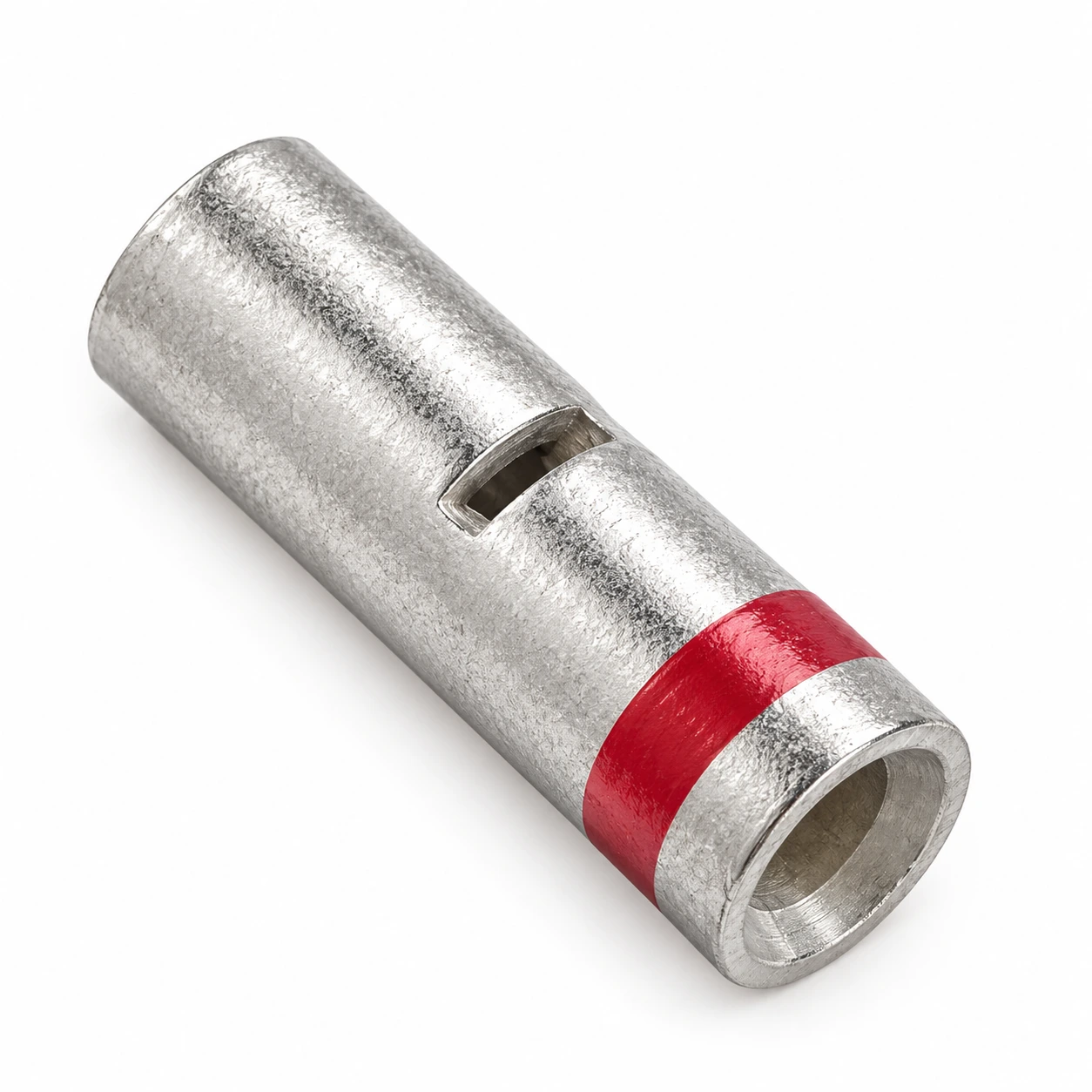 Non-insulated reducing butt splice for 22–18 to 16–14 AWG wires