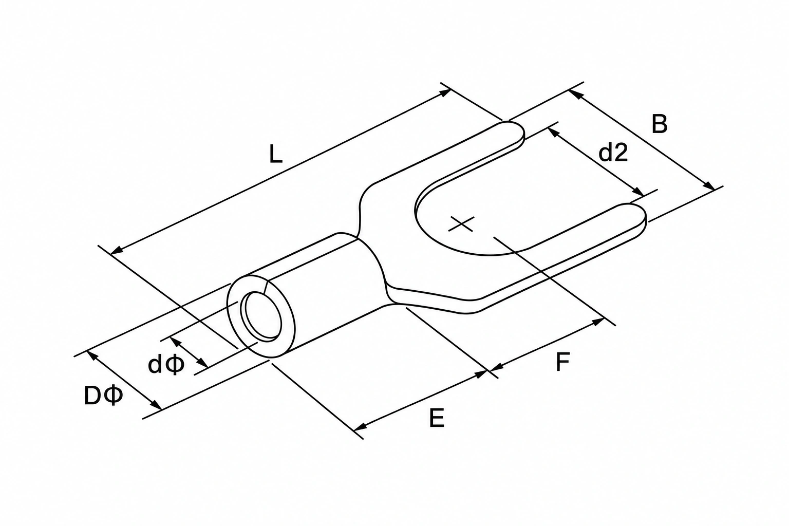 SV fork terminal dimension drawing
