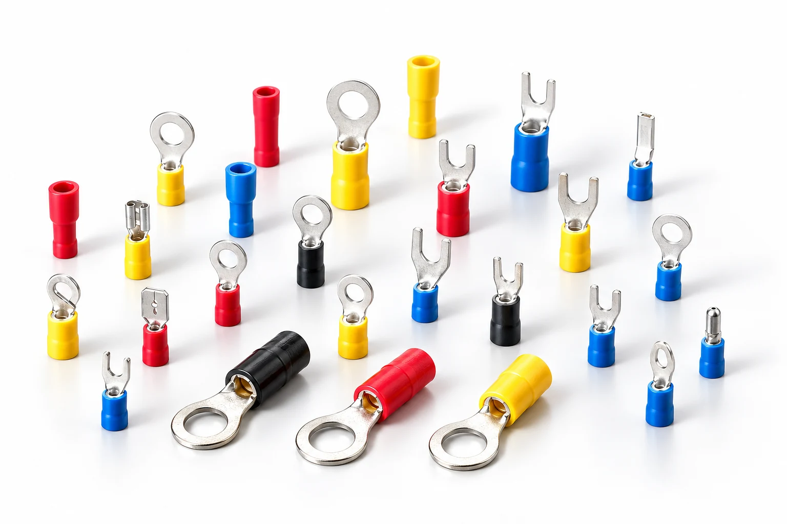 Illustrative vinyl insulated ring, fork and splice terminal collection
