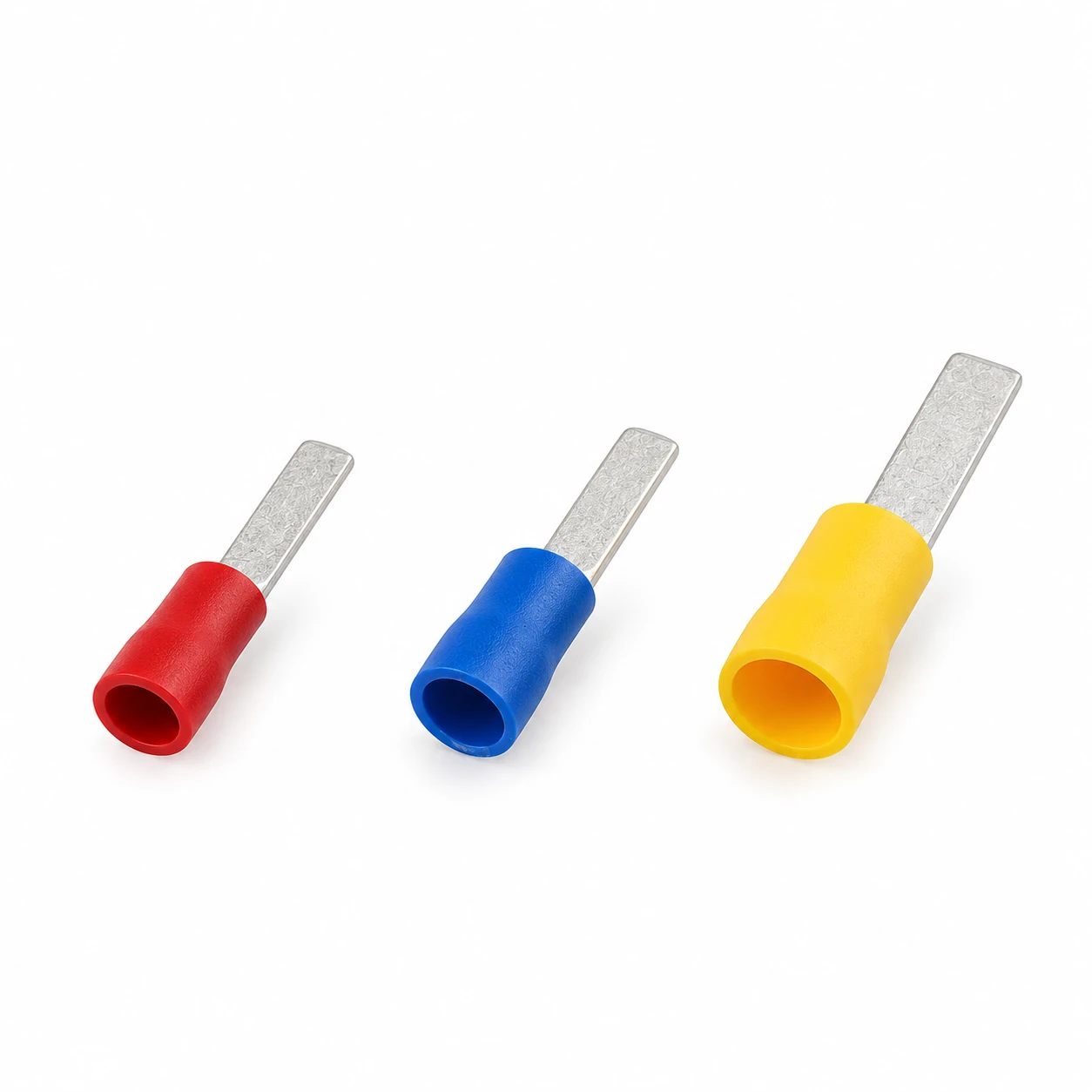 DBV chip insulated terminal in red, blue and yellow vinyl insulation, recreated from the original TONFUL catalogue photograph