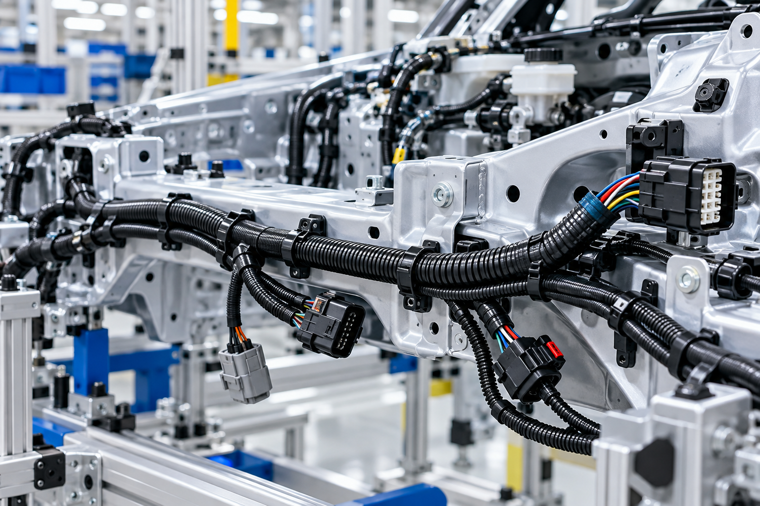 Conceptual illustration of application automotive for custom wire harness assemblies