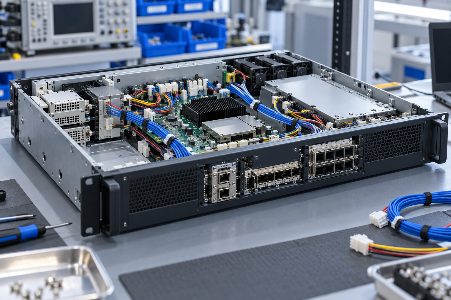 Conceptual illustration of application telecom for custom wire harness assemblies